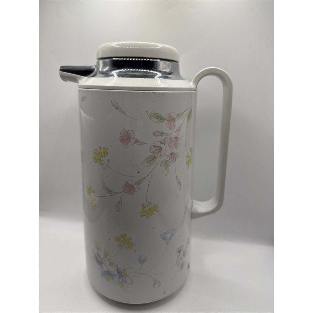 Vintage Corning Ware Thermos Carafe Pastel Bouquet 1qt Hot‎ Or Cold